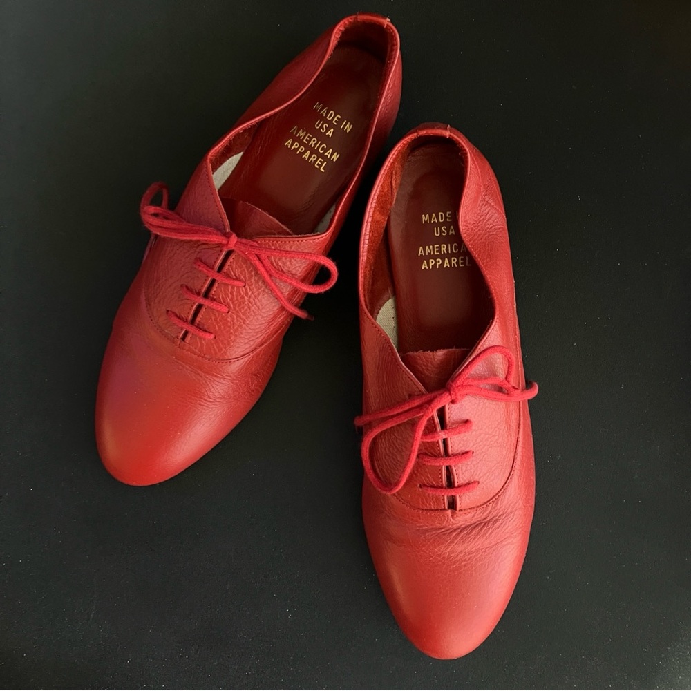 American Apparel red leather shoes